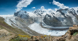 Gorner glacier, view of Monte Rosa Gorner glacier, view of Monte Rosa